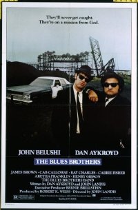 #407 BLUES BROTHERS one-sheet movie poster '80 John Belushi, Dan Aykroyd!